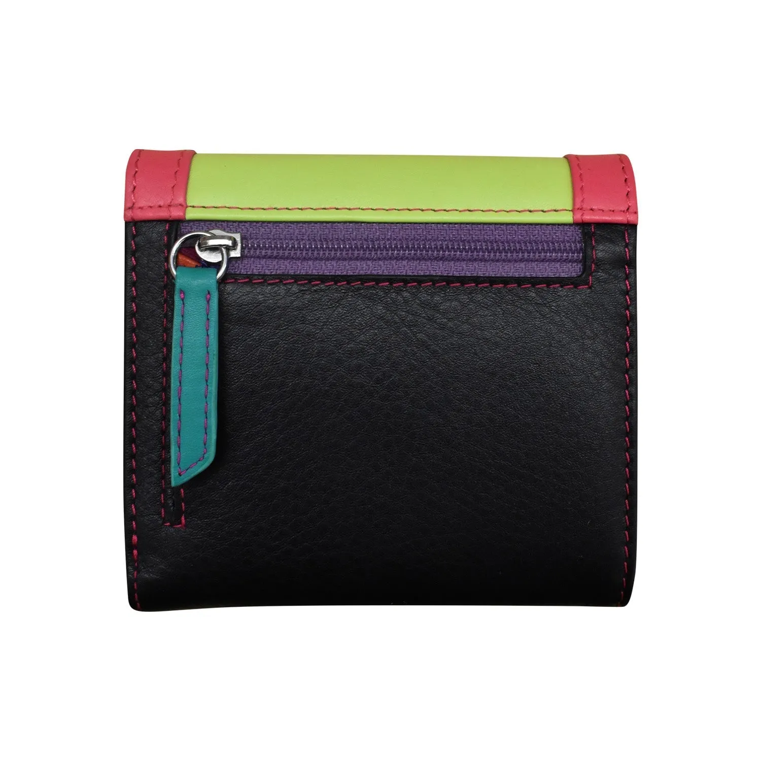 Color Block Tri-fold Mini Wallet