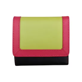 Color Block Tri-fold Mini Wallet