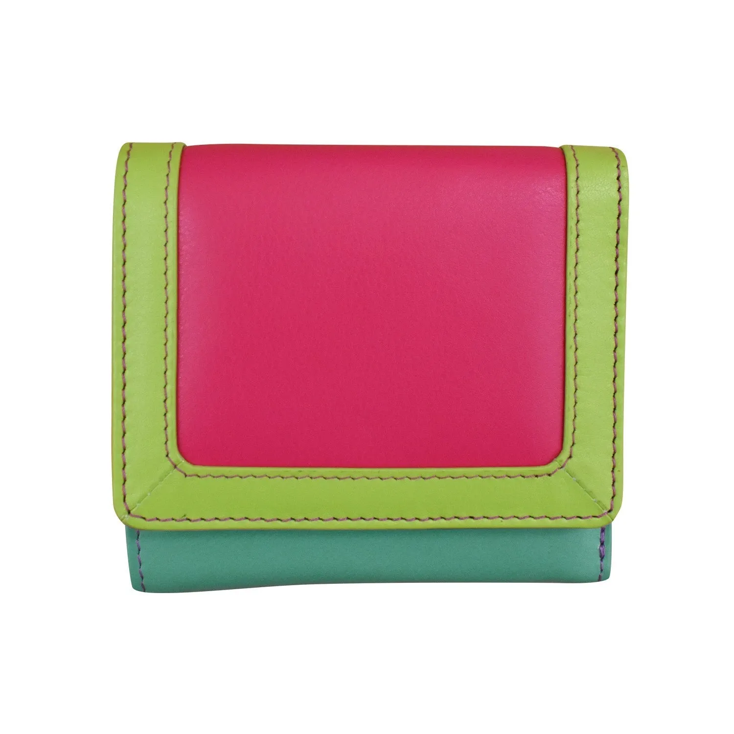 Color Block Tri-fold Mini Wallet