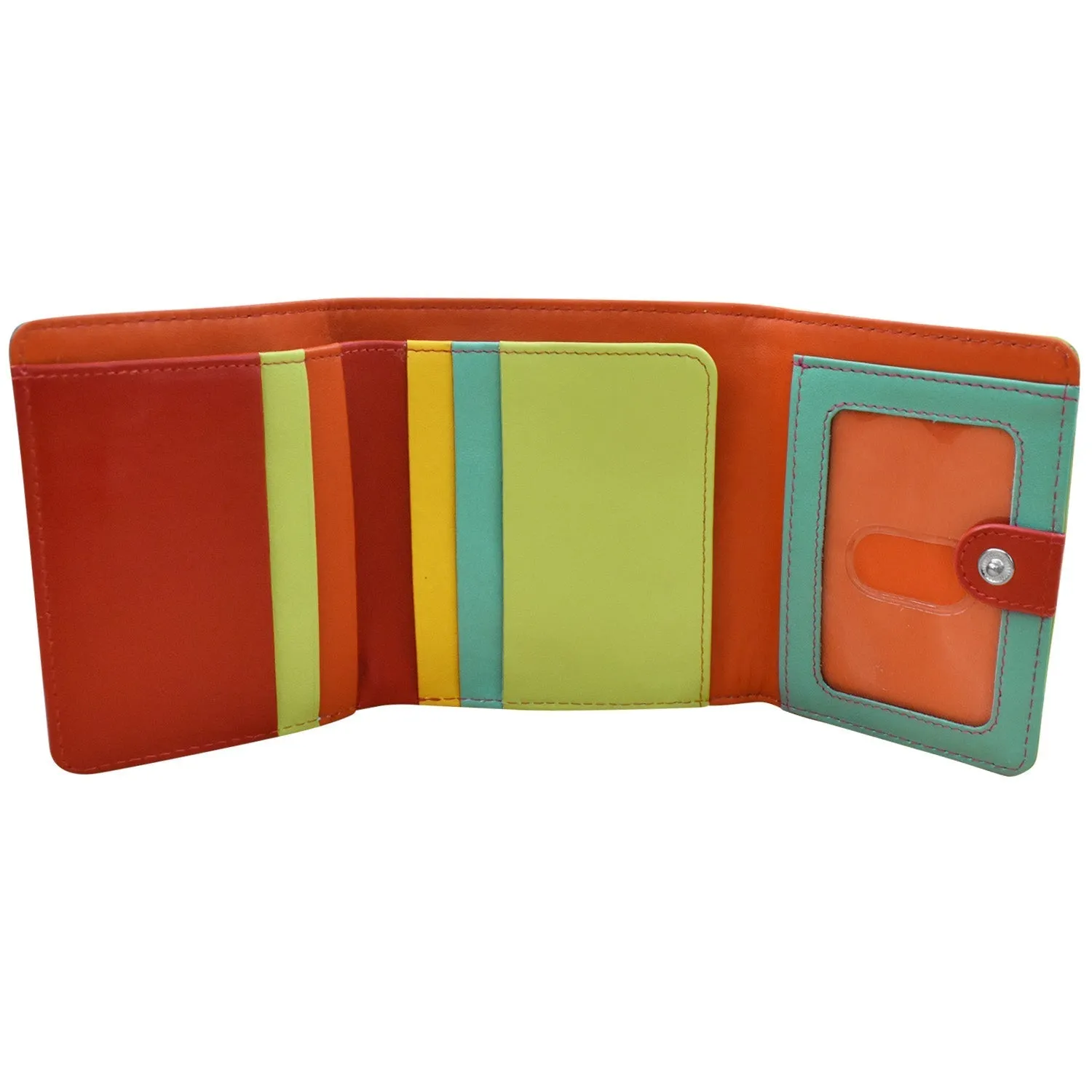 Color Block Tri-fold Mini Wallet