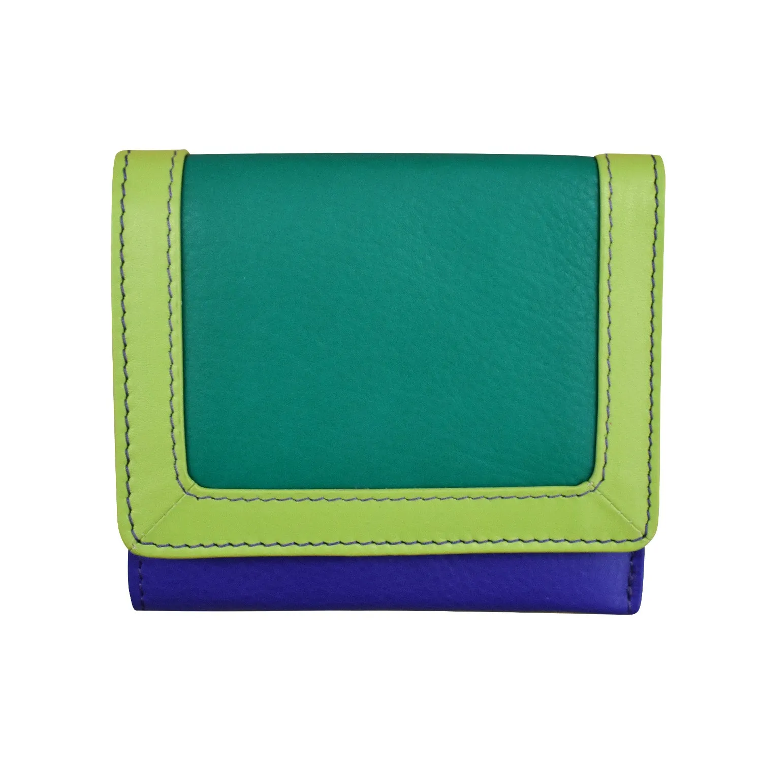 Color Block Tri-fold Mini Wallet