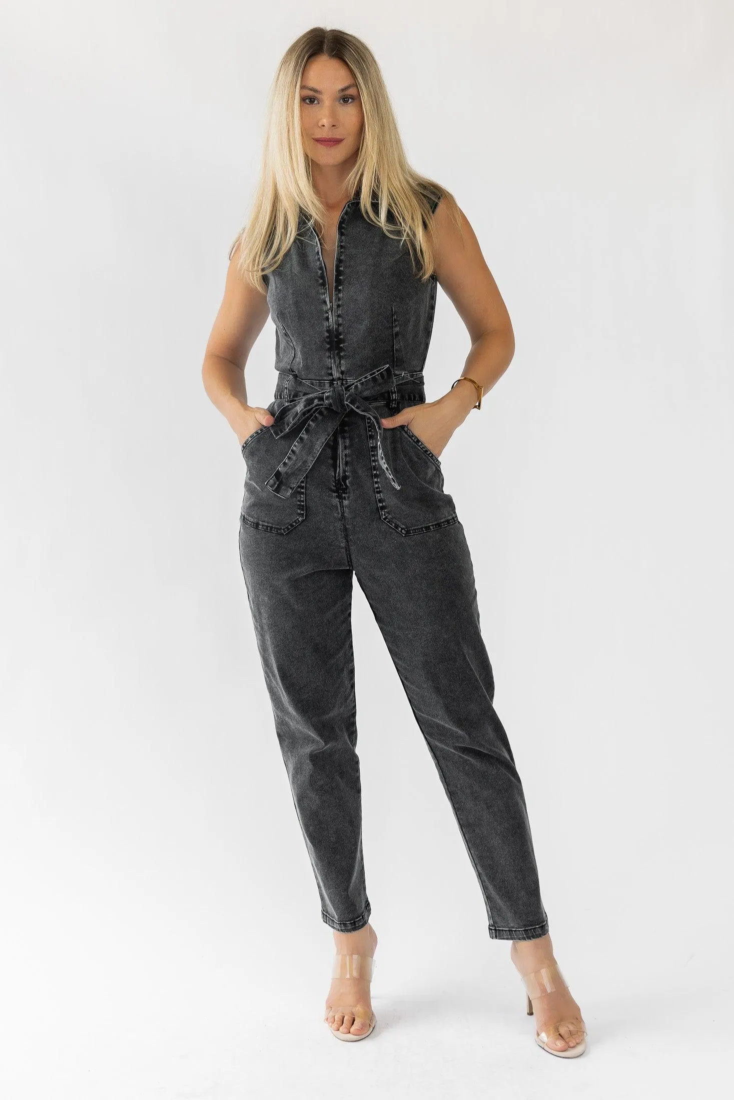 Corrine Black Cap Sleeve Jumpsuit