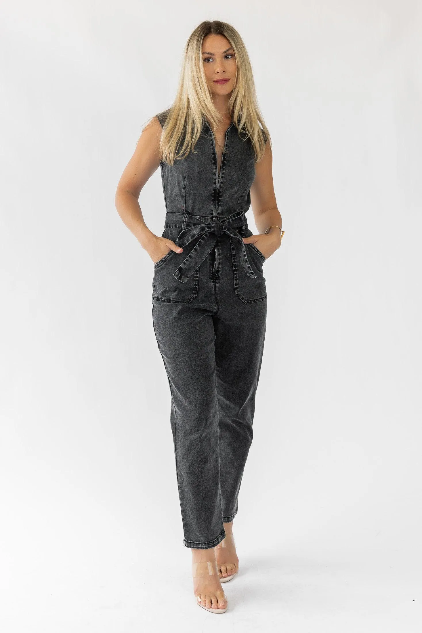 Corrine Black Cap Sleeve Jumpsuit