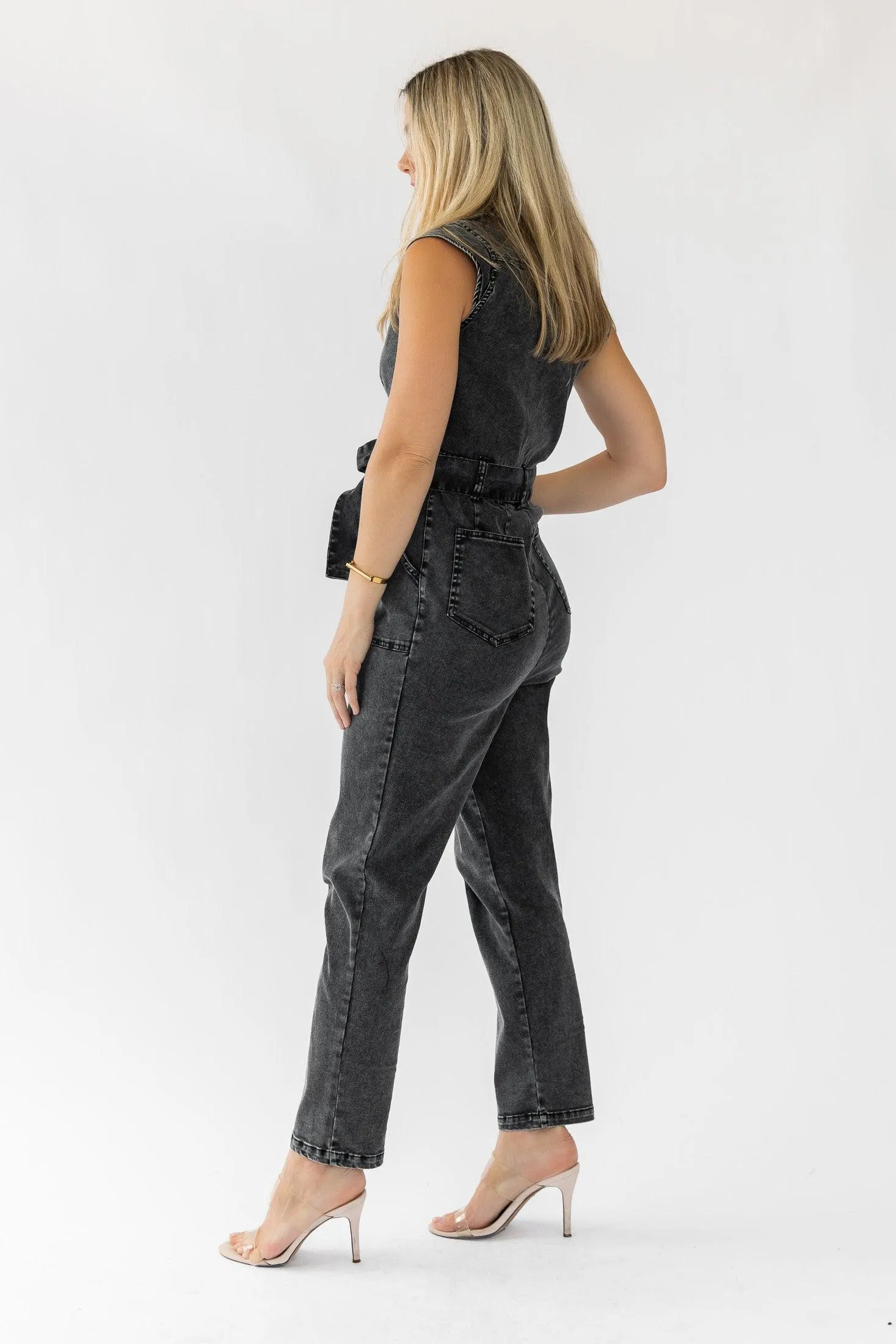 Corrine Black Cap Sleeve Jumpsuit