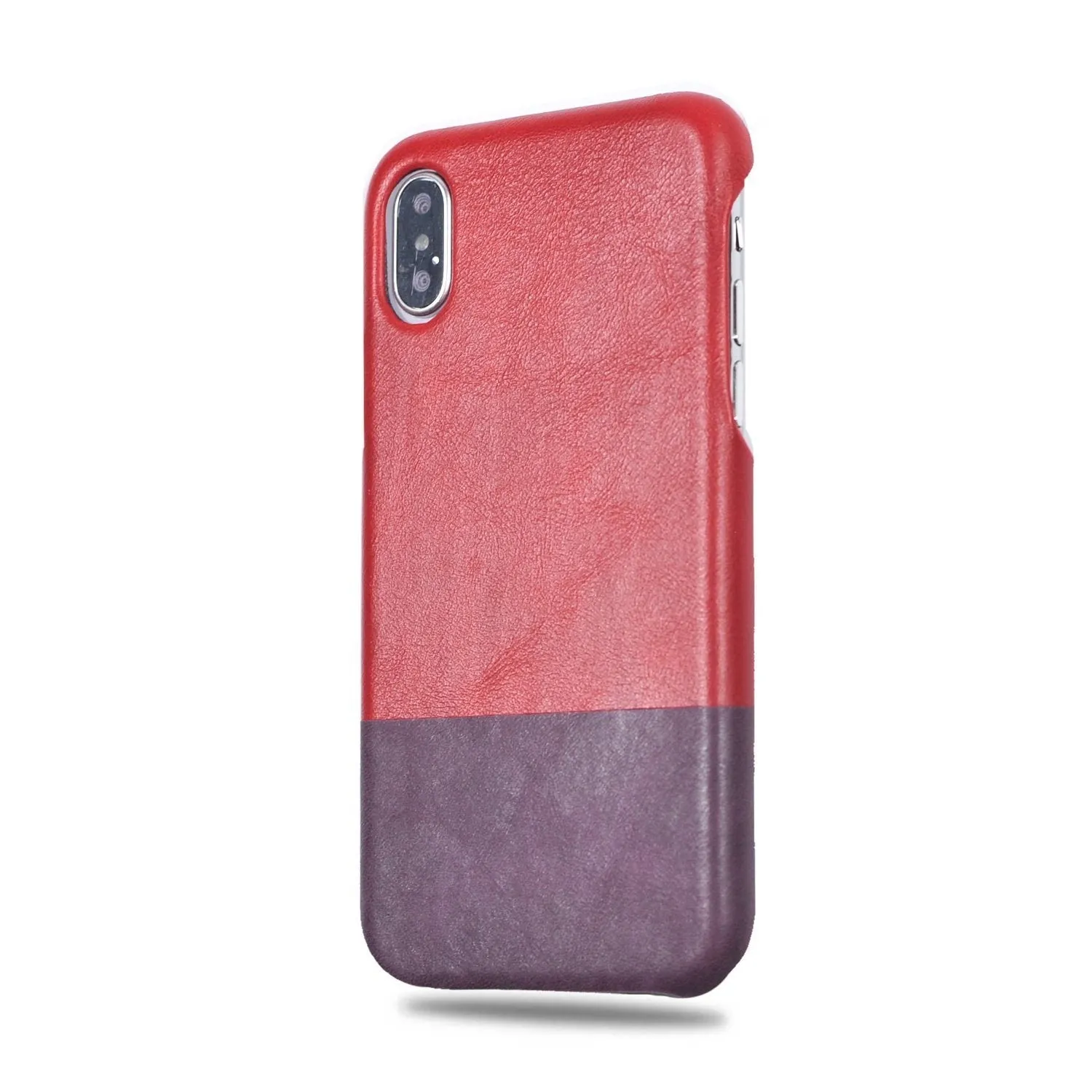 Crimson Red & Wine Purple iPhone Xs / iPhone X Leather Case