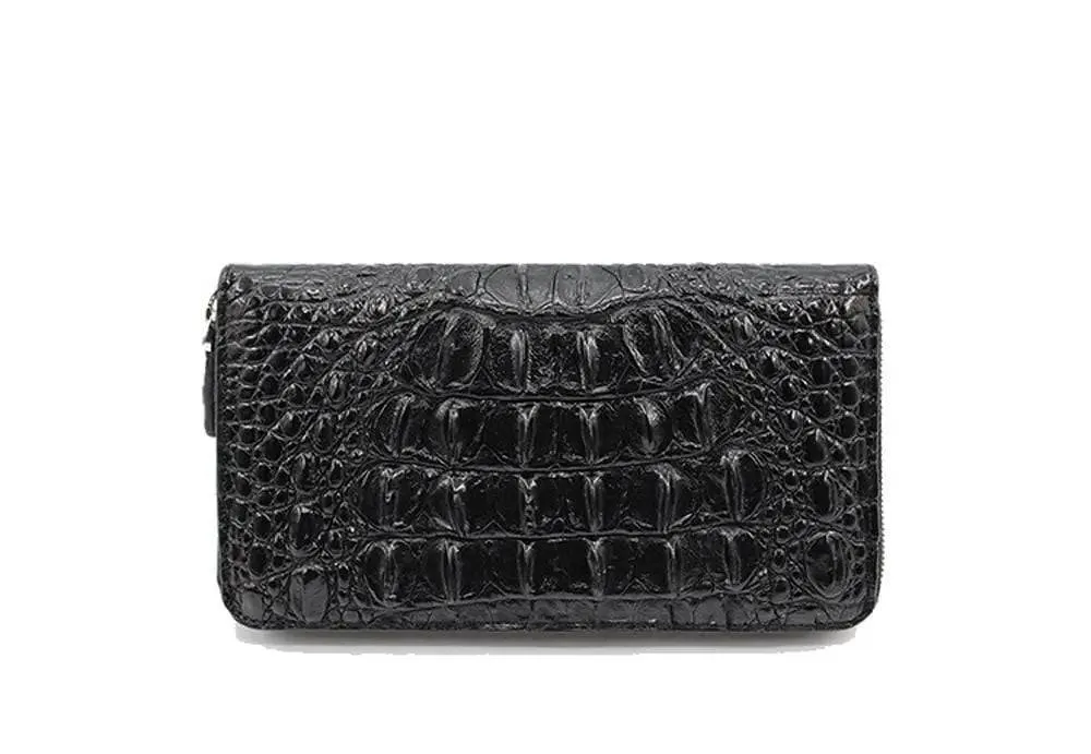 Crocodile  Leather Zipper Wallet