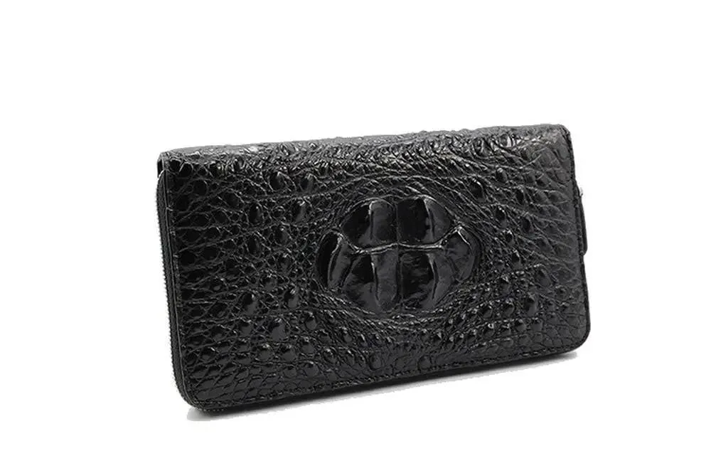 Crocodile  Leather Zipper Wallet