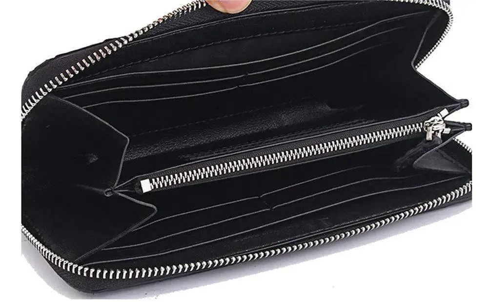 Crocodile  Leather Zipper Wallet