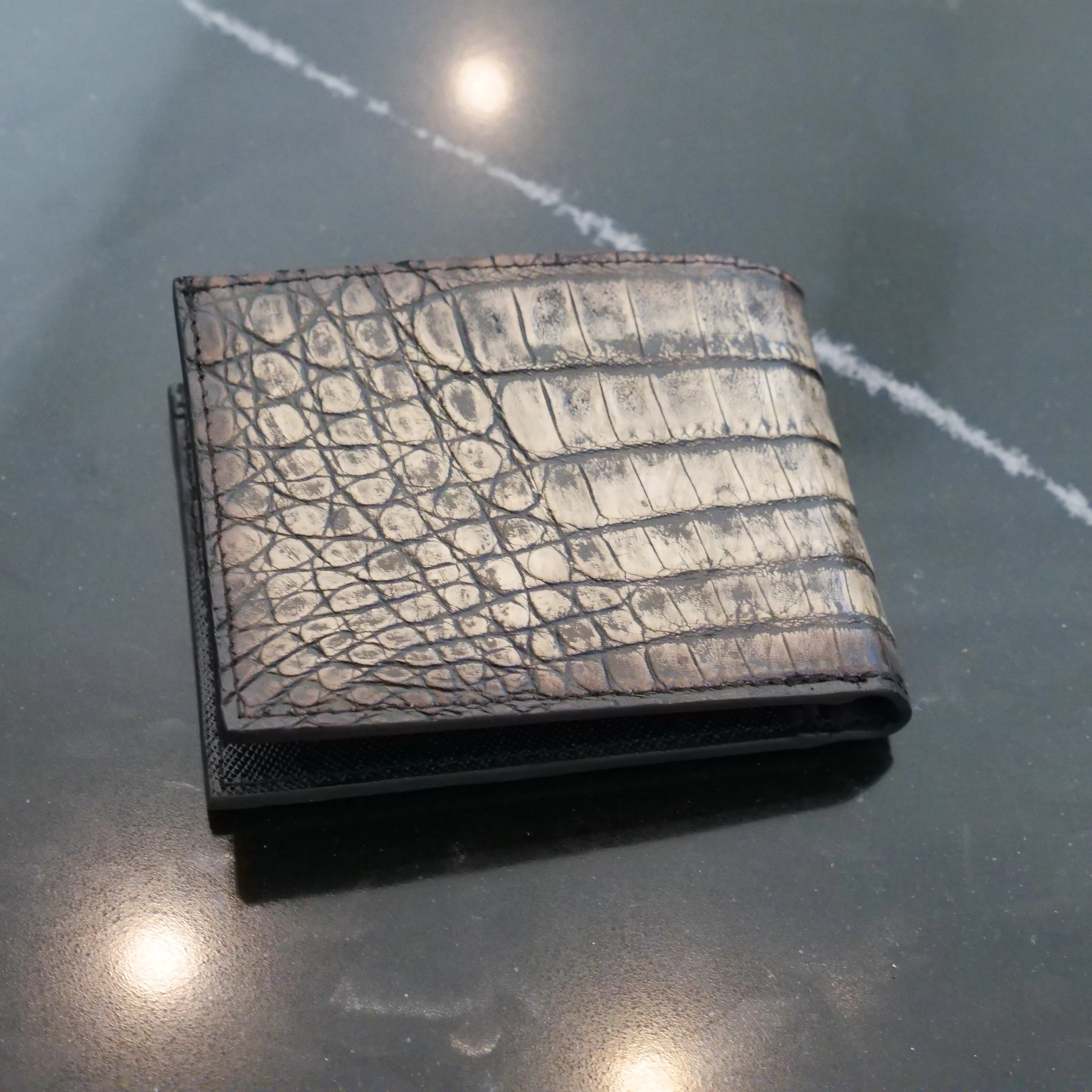 CUADRA CAIMAN WALLET BLACK STONE