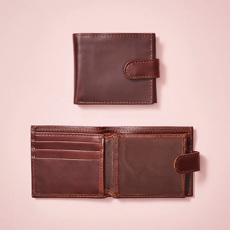 Dad Leather Tri Fold Wallet with RFID