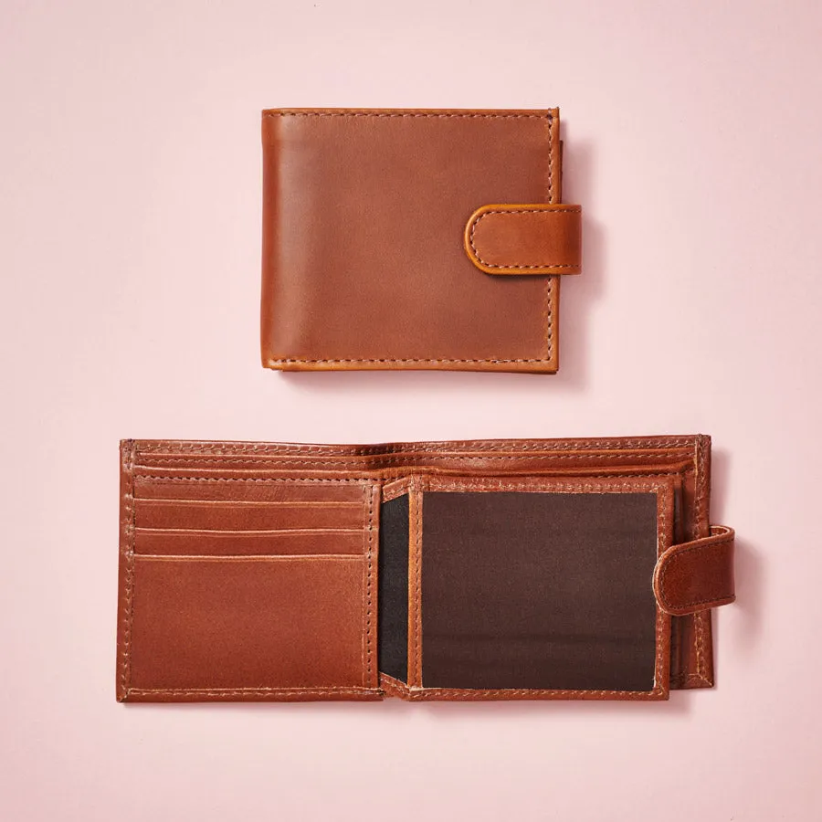 Dad Leather Tri Fold Wallet with RFID