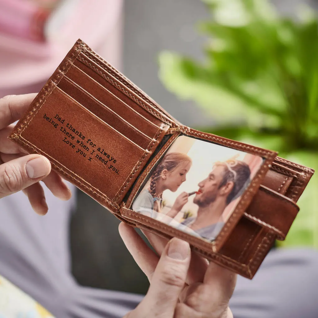 Dad-to-be Leather Wallet with Baby Scan