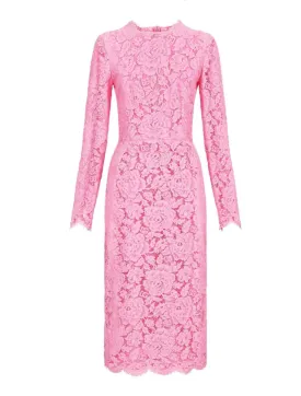 Dolce & Gabbana floral-lace midi dress