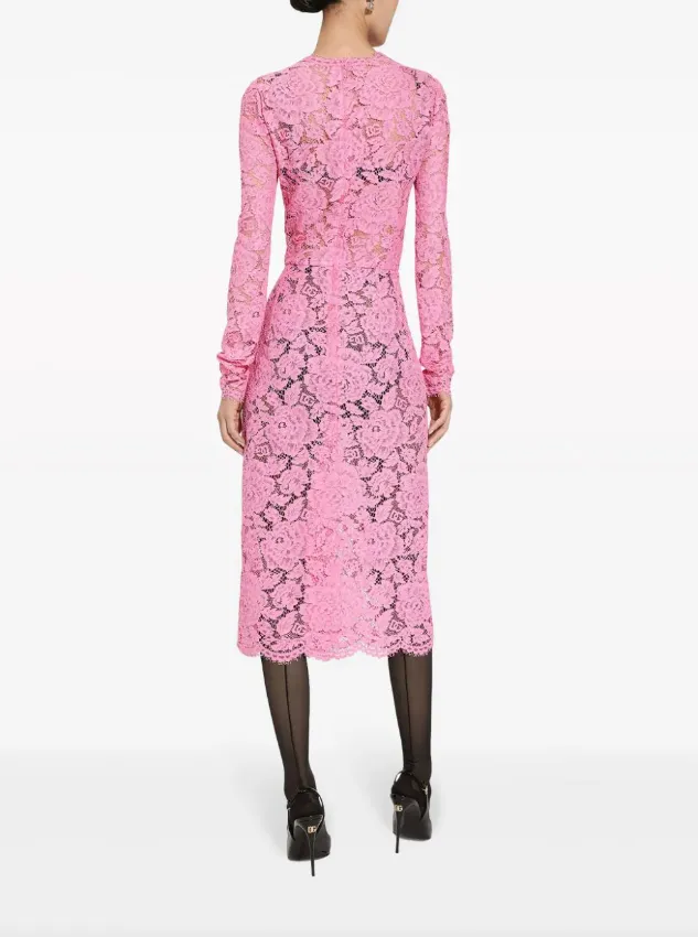 Dolce & Gabbana floral-lace midi dress