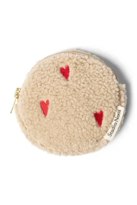 Ecru Teddy Hearts Wallet