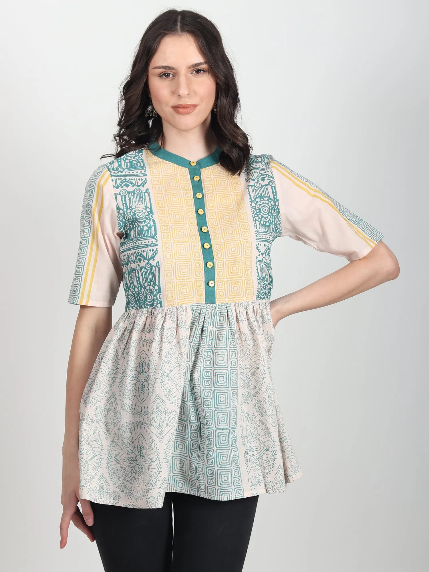 Edina hand block printed Top