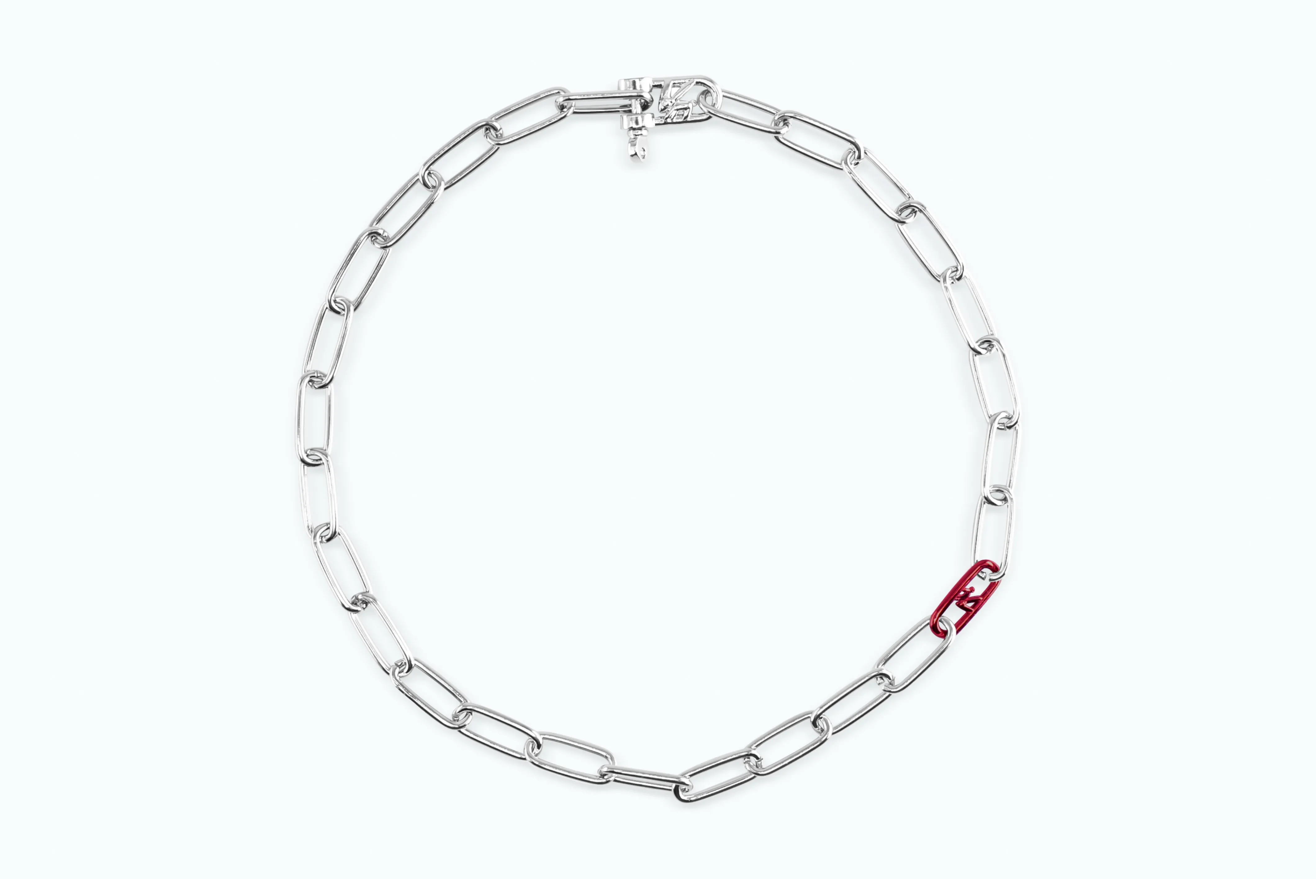 Electro Signature Chain Necklace Silver Sunkiss Red