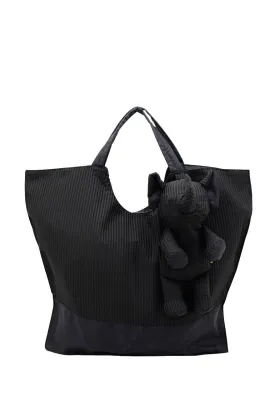 ELEPH FOLDABLE PLEAT - TOTE L :  Black