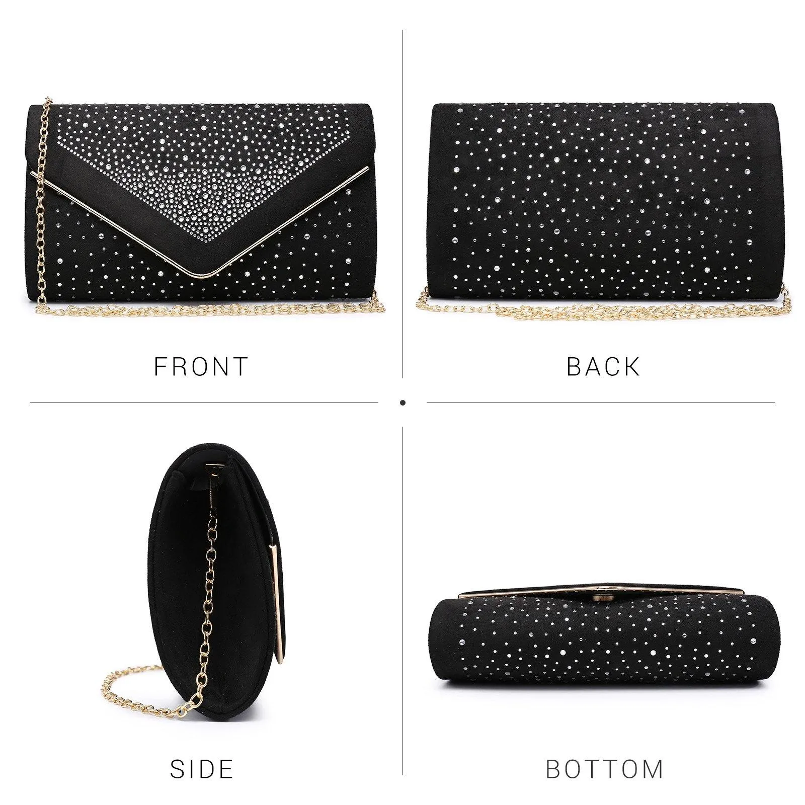 Envelope Shining Rhinestone Clutch Purses for Party Wedding Purse Dasein