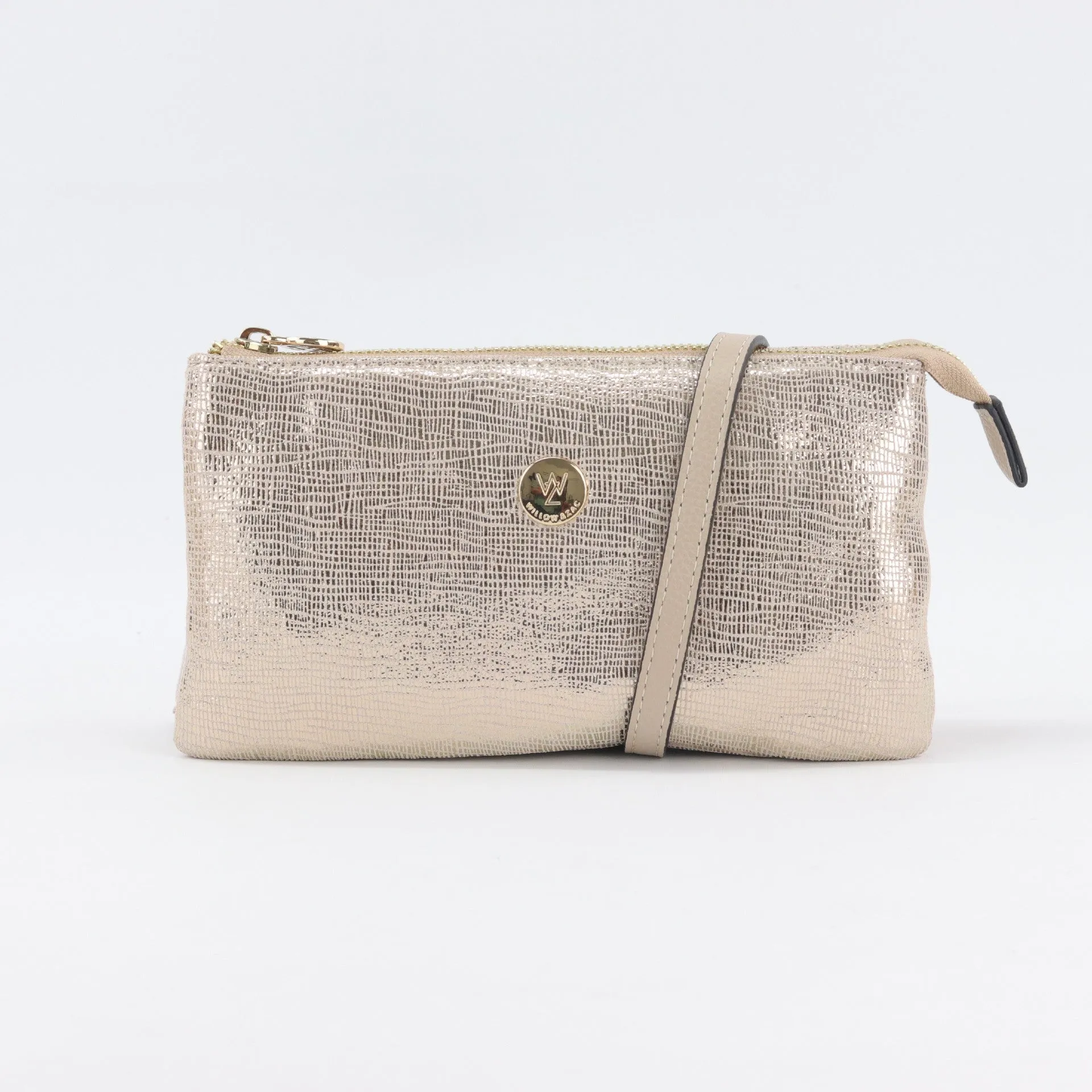 Evie printed suede clutch crossbody