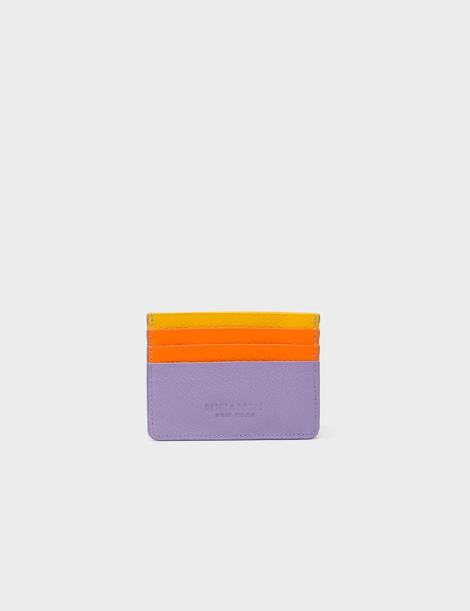 Filium Lavender Leather Cardholder - Happy Face Embroidery