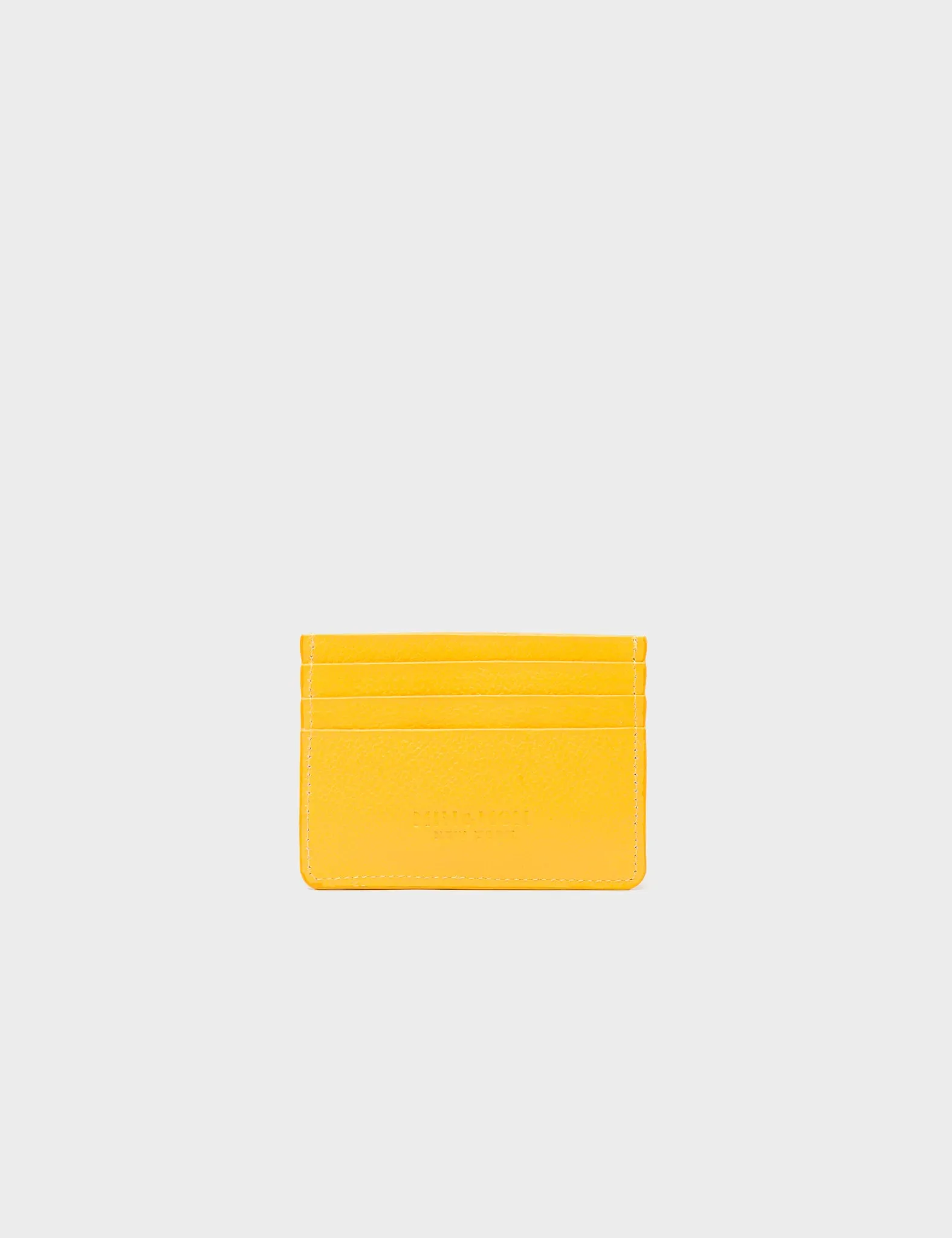 Filium Yellow Leather Cardholder - All Over Eyes Embroidery