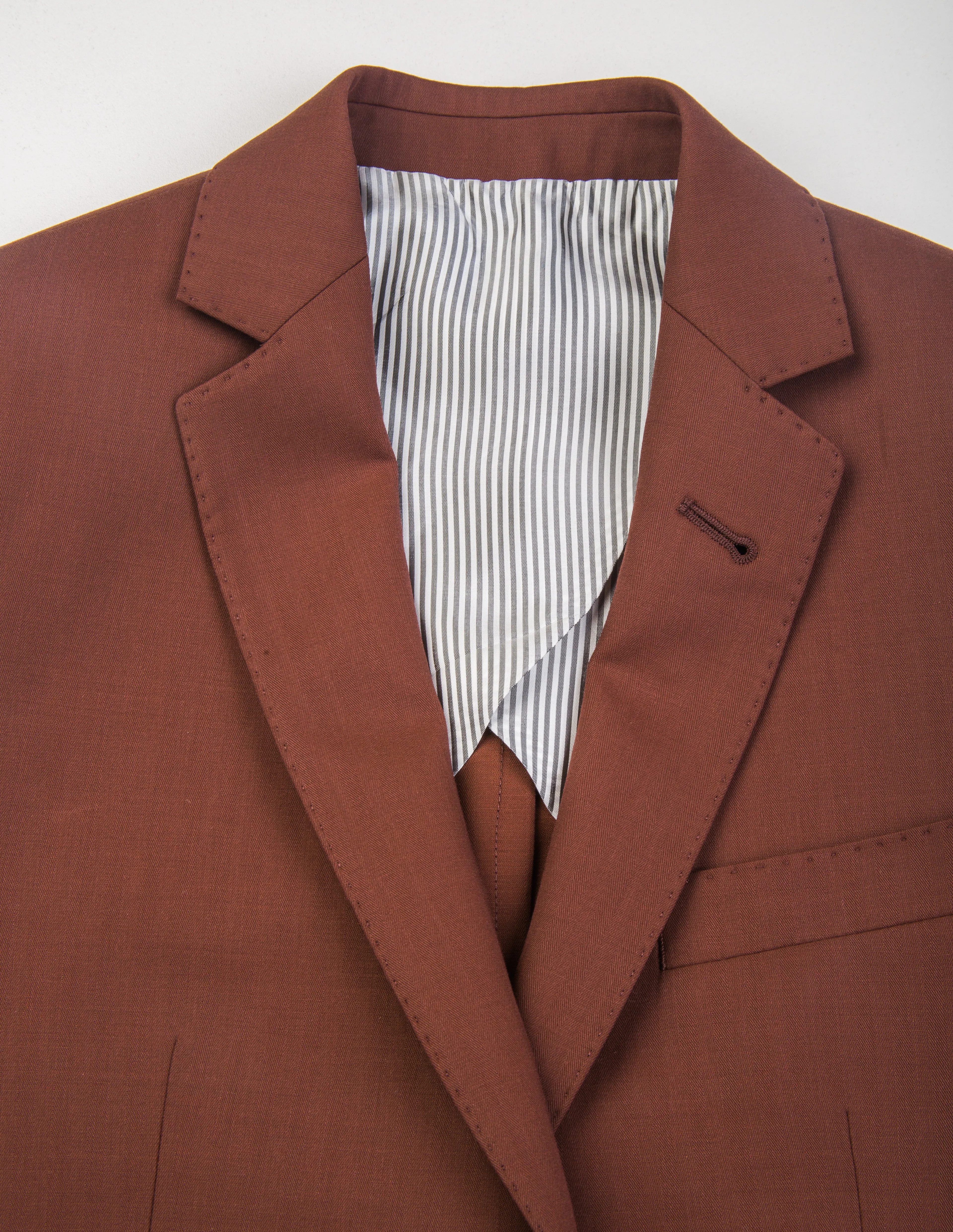 FINAL SALE: BKT50 Tailored Jacket in Herringbone Wool/Cotton - Brick