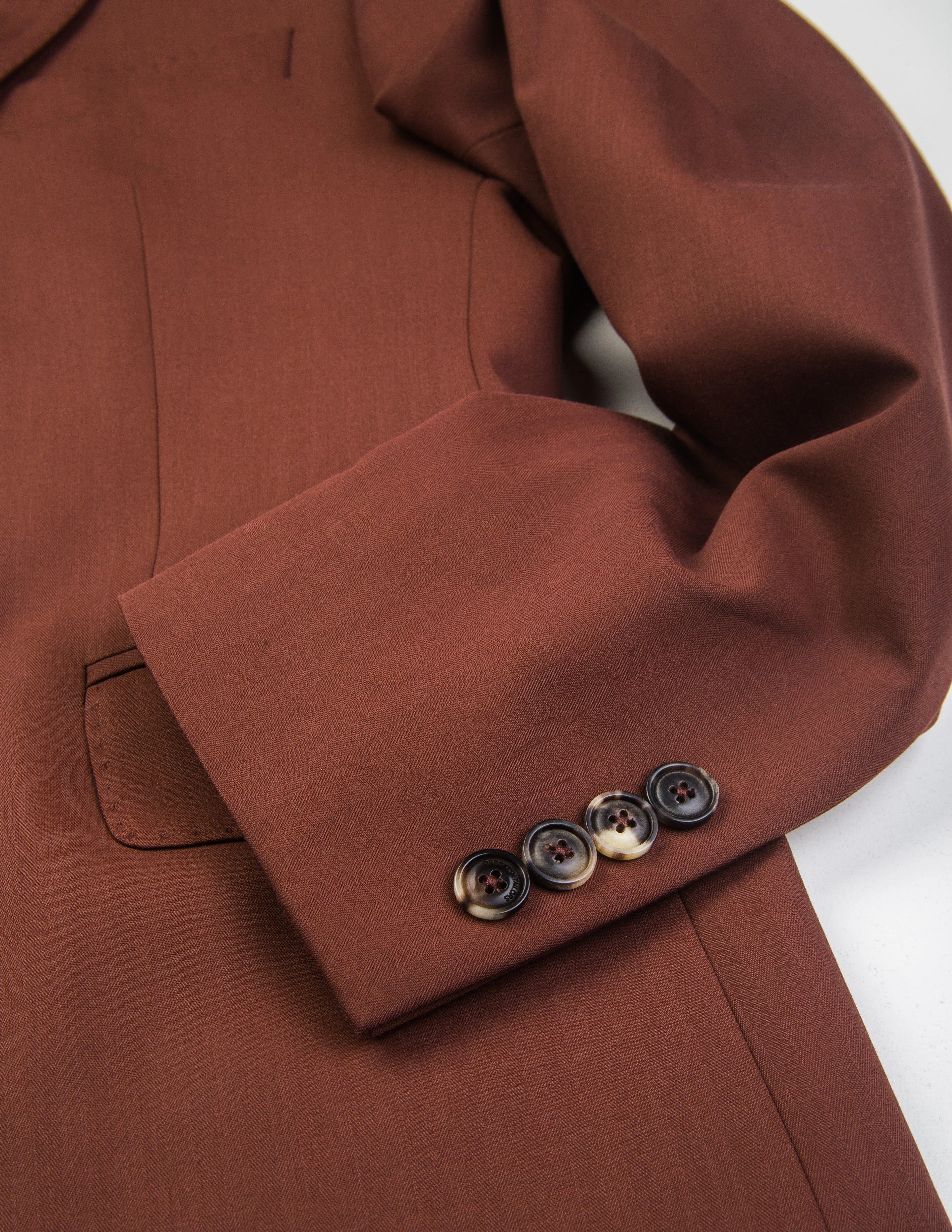 FINAL SALE: BKT50 Tailored Jacket in Herringbone Wool/Cotton - Brick