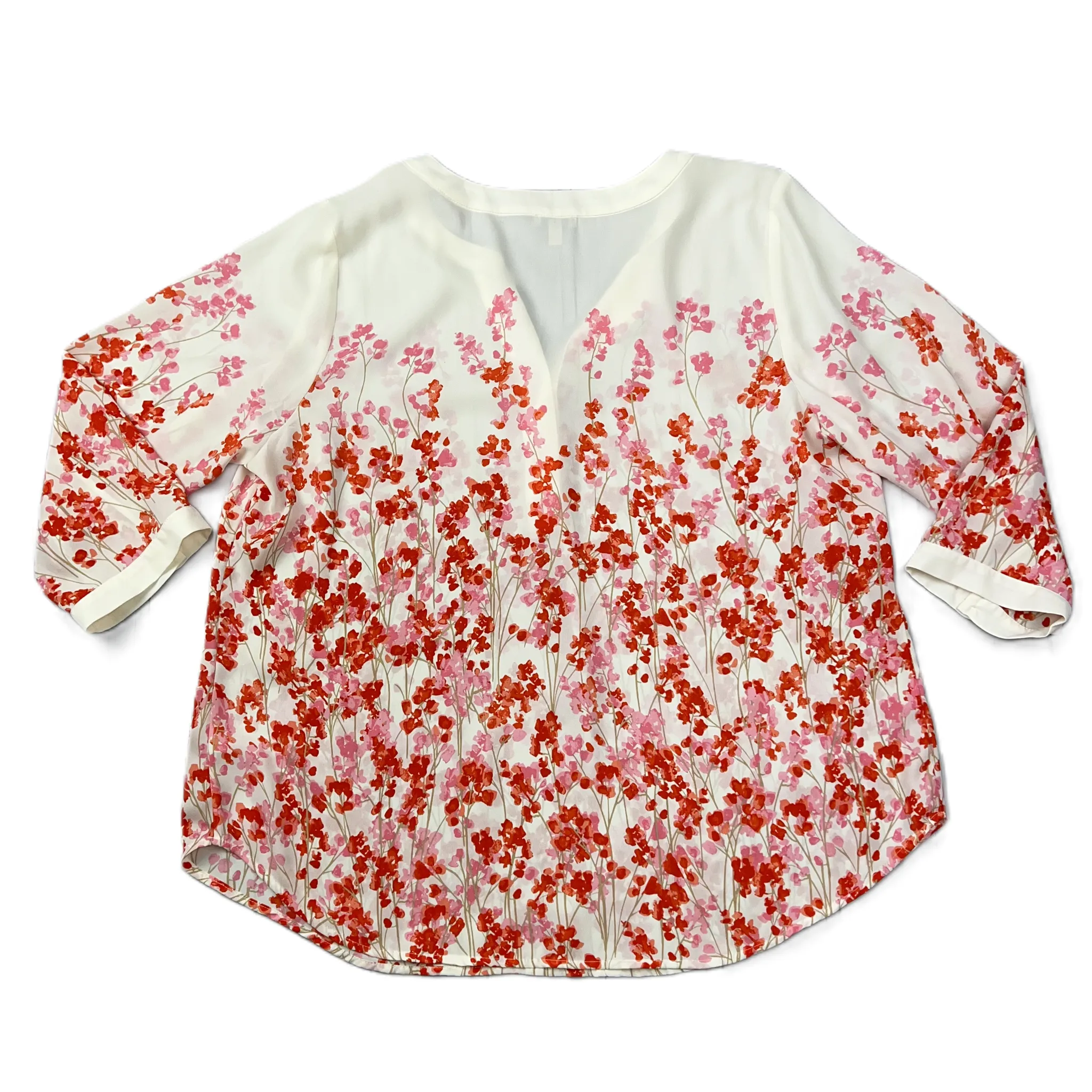 Floral Print Top 3/4 Sleeve By Talbots, Size: 1x