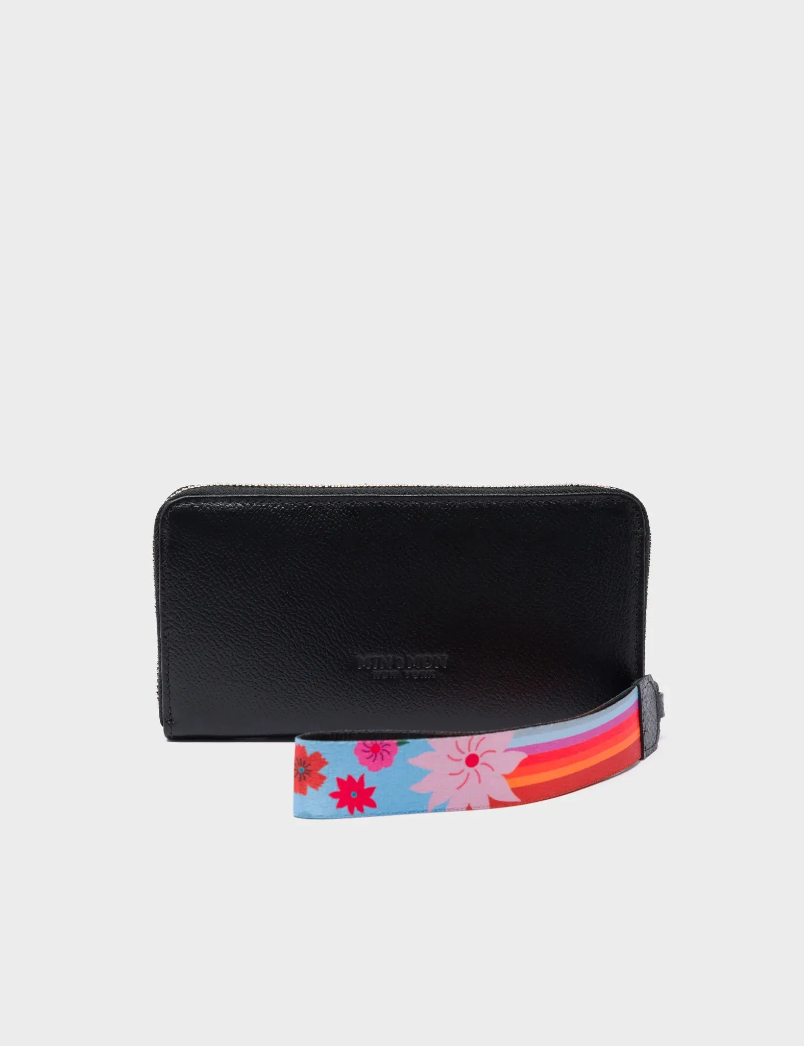 Francis Black Leather Wallet - Groovy Rainbow Design