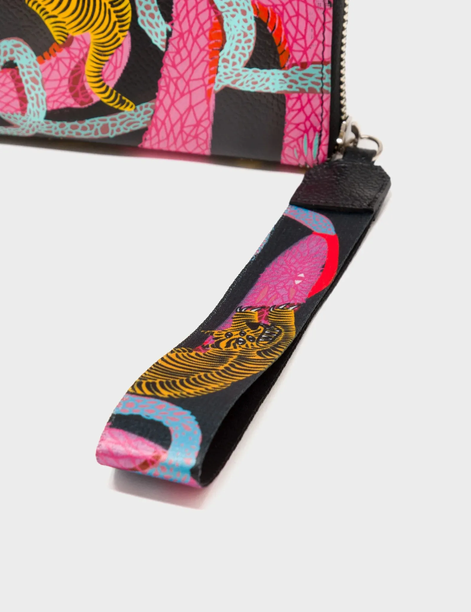 Francis Black Leather Wallet - Tangle Rumble Print