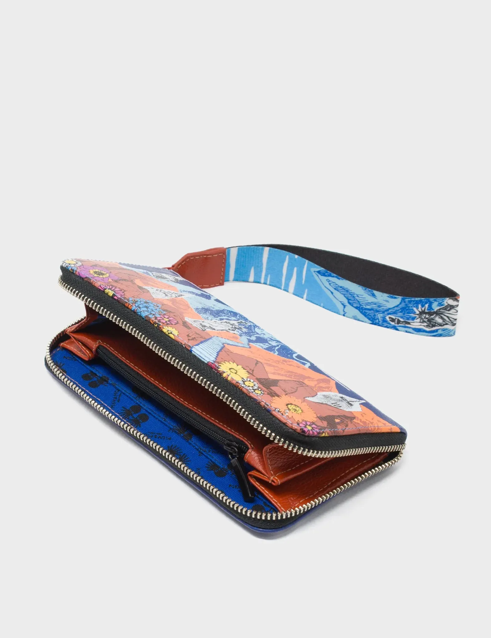 Francis Royal Blue Leather Wallet - Utopian Landscape