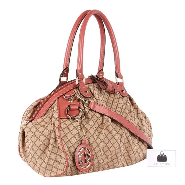 GG Sukey Diamante Canvas Satchel (Authentic Pre-Owned)