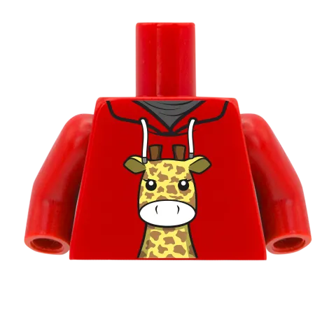 Giraffe Hoodie - Custom Printed Minifigure Torso