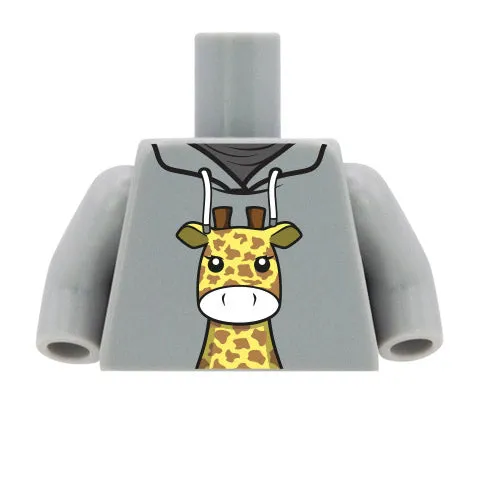 Giraffe Hoodie - Custom Printed Minifigure Torso