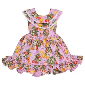 Girls Floral Printed A-line dress with Cap sleeve