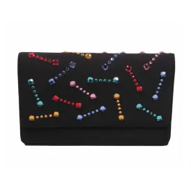 GIVENCHY Paris Black Clutch with Rhinestones