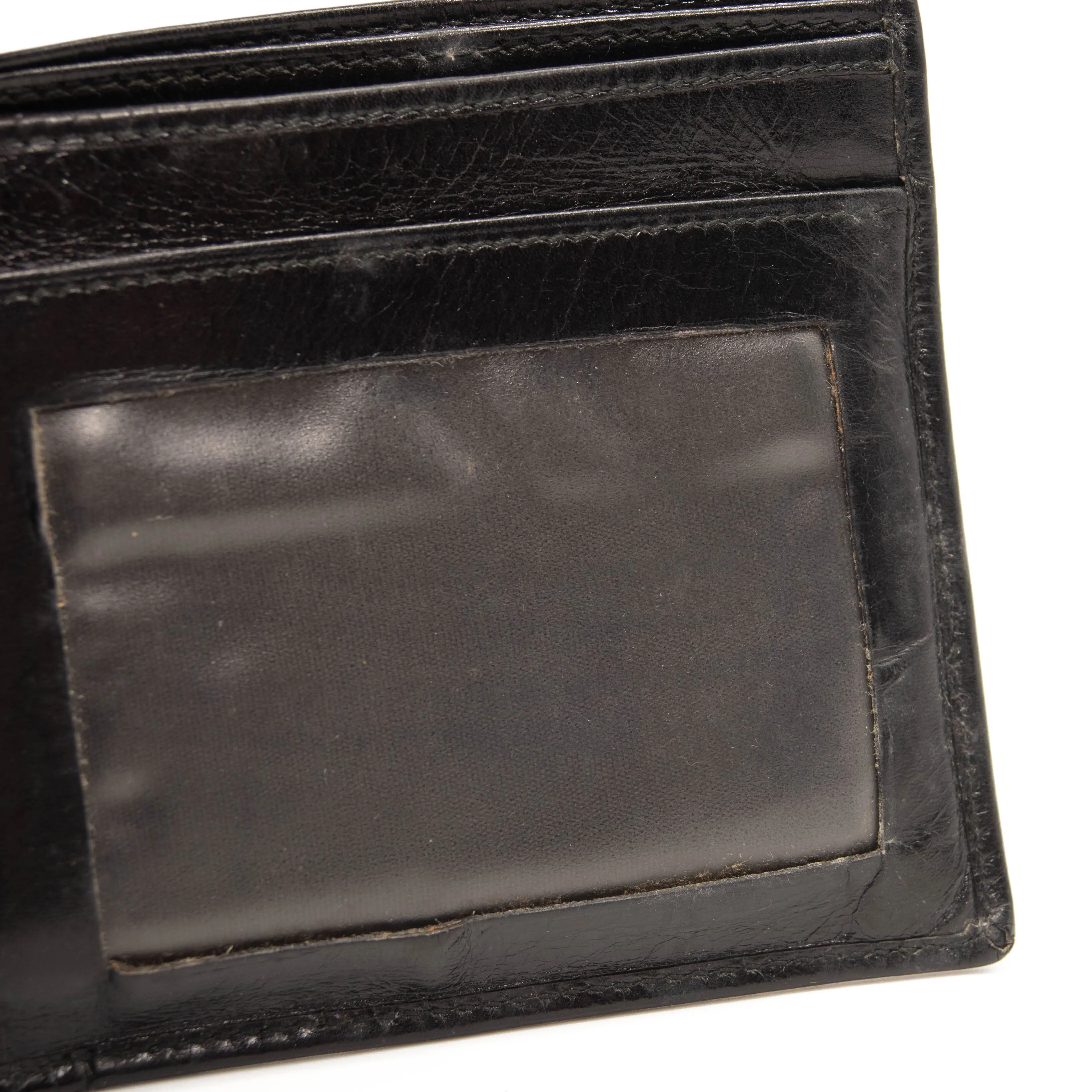 GUCCI Bifold wallet Compact G logo Unisex Leather Black