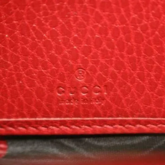 Gucci Red Marmont Petite Leather Zip Around Wallet