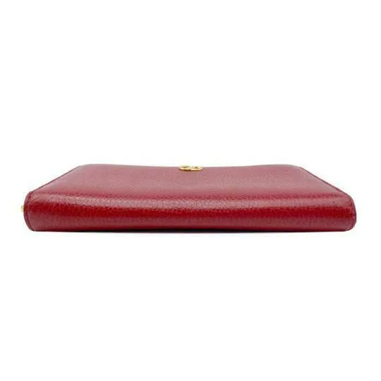 Gucci Red Marmont Petite Leather Zip Around Wallet