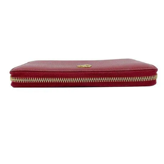 Gucci Red Marmont Petite Leather Zip Around Wallet