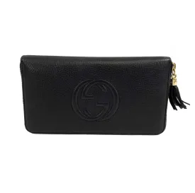 Gucci - Soho Zip-Around Wallet Interlocking G Logo Black Wallet