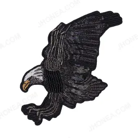 Handmade Beaded Sequins Embroidery Eagle Bird Patch