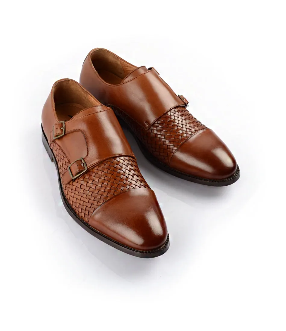 Handwoven Double Monk Straps - Brown