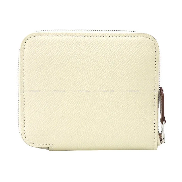 HERMES Bi-fold wallet Azap Silk in Compact Lucky Daisy Nata/Mauve sylvestre/Chai Veau Epsom/Veau Barenia/Silk100% Silver HW Stamp U[BRAND NEW][Authentic]