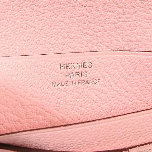 HERMES Bi-fold wallet Bearn Compact Rose Sakura Chevre Myzore Silver HW Stamp U[BRAND NEW][Authentic]