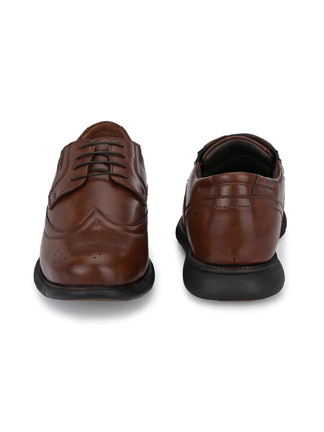 Hitz Men's Brown Synthetic Lace-up Casual Shoes