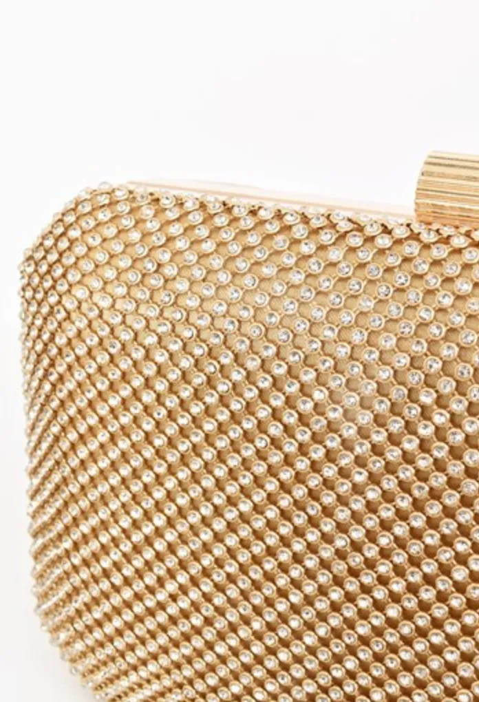 Holly Diamante Clutch - Gold