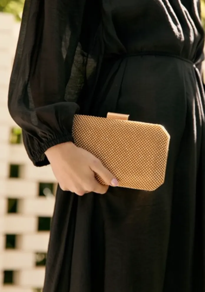 Holly Diamante Clutch - Gold