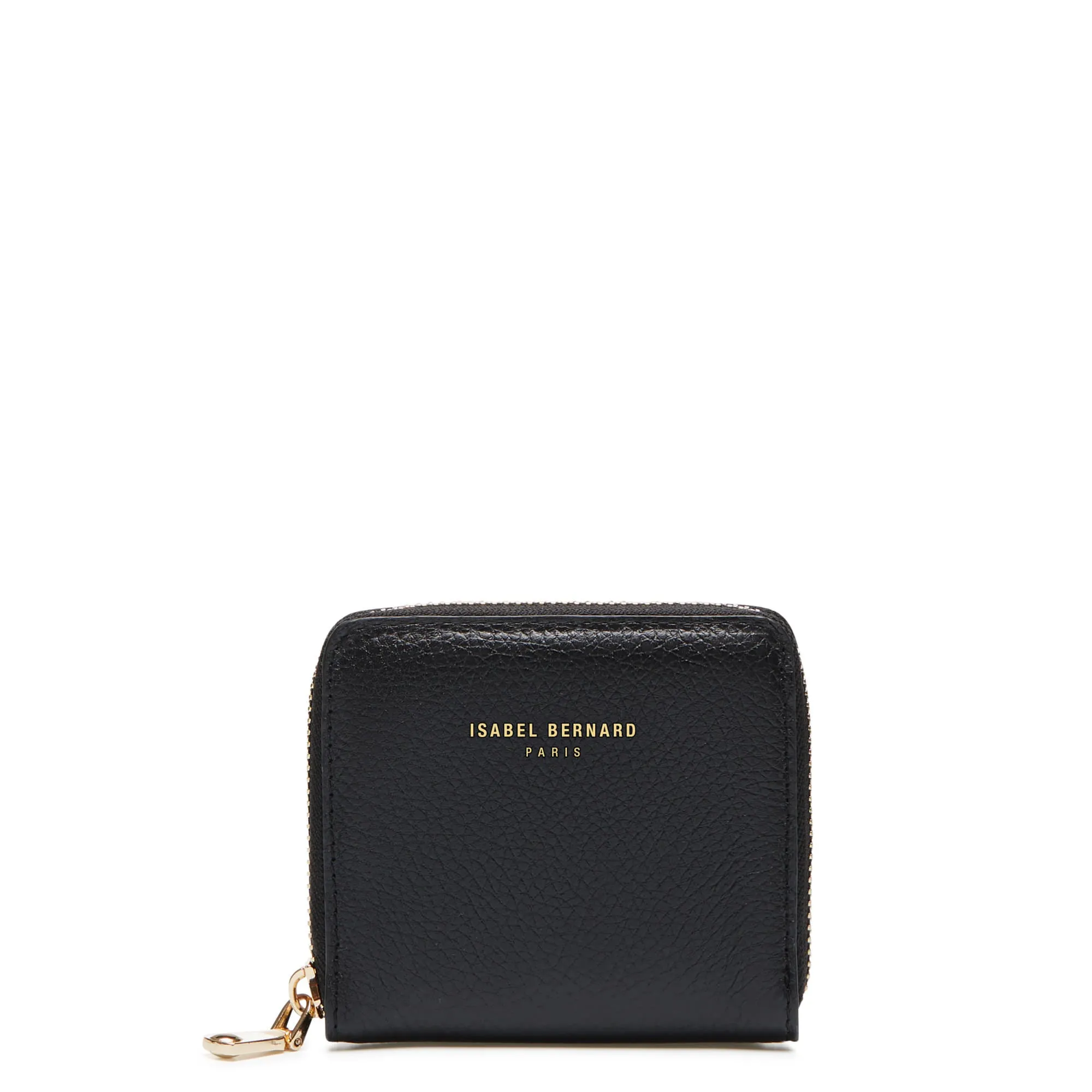 Honoré Jules black calfskin leather zipper wallet